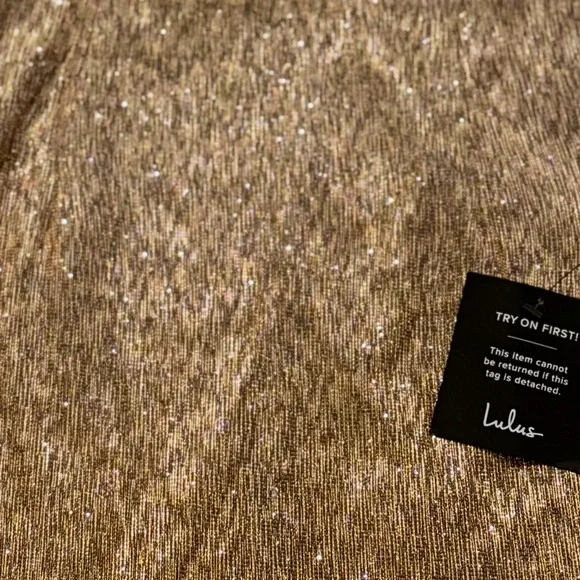 Lulu's Gold Mini Dress - Picture 6 of 6